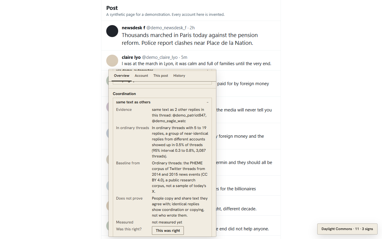 Coordination: CMMNS' window on a synthetic page