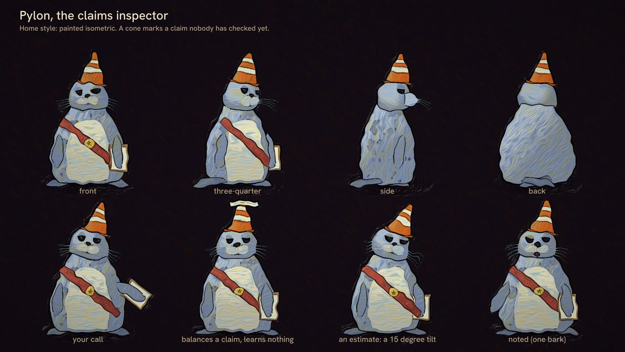 Pylon from every side, in the poses the films use.